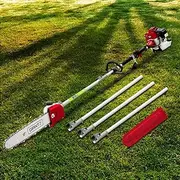 62CC Pole Chainsaw 12in Chain Saw Petrol Long Reach Garden Tool Outdoor Equipment
