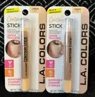 2pk LA COLORS CONTOUR STICK LIGHT C68638 DEFINE FEATURES BLENDABLE SHIMMER STICK
