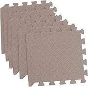 ibasenice 6Pcs Thicken Eva Leaf Grain Interlocking Floor Tiles Protective Cushion Puzzle Rug for Play Area Living Bedroom Hallway Safe and Durable Splicing Mat Coffee