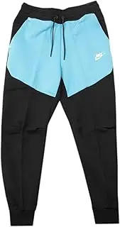 [Nike] Sportswear Tech Fleece Jogger Mens Pants, Black/Light Blue Fury-white, X-Large