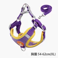 在飛比找PChome24h購物優惠-《Stylelife》新款寵物麂皮絨背心式牽引繩-紫色(XL