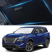 Magnelex Car Windshield Sunshade with Bonus Steering Wheel Cover Sun Shade. Reflective Polyester Blocks Heat and Sun. Foldable Sun Shield That Keeps Your Vehicle Cool (Medium 59 x 31 in)