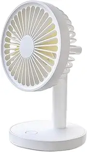Sansai USB Rechargeable Portable Travel Desktop/Desk Fan w/Night Light White