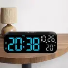 LED Electric Digital Alarm Clock Mains Power Mirror Display Bedroom Bedside