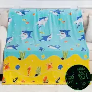 Shark Toys Gifts for Boys Girls - Glow in the Dark Ocean Animal Blanket Best Chr
