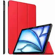 For Apple iPad Air 11 2024 11 inch Folio Leather Smart Magnetic Flip Stand Case Cover (Red)