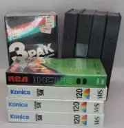 7 Black Protective Plastic Case Covers VHS VCR and 4 NEW Blank Tapes