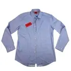 Hugo Boss Slim Fit Long Sleeve Button-Up Shirt Men's 17.5 Pastel Blue Palm Trees