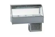 Roband Curved Glass Refrigerated Display Bar 8 pans - Piped and Foamed only (no motor) - Cold Bain Maries (RB-CFX24RD) - CFX24RD-RB