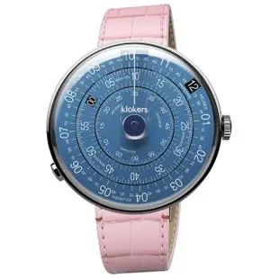【klokers 庫克】KLOK-01-D7 午夜藍錶頭+皮革錶帶搭配摺疊錶扣