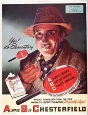 Vintage Basil Rathbone Chesterfield Ad Reproduction Print Advertising 17x12
