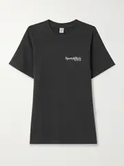 [Sporty & Rich] Sporty & Rich - Printed Cotton-jersey T-shirt - Black - x small x small Black
