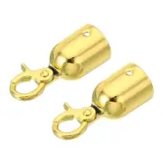 0.8" Stanchion Rope End Stopper, 2pcs Cord End Caps Barrier Rope End Cap, Golden
