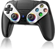 FOIRCEADAL RGB Wireless Controller for PS5/PC, 6-Axis Motion and Marco/Turbo/Vibration Function, Speaker with 3.5mm Audio Jack for P5 Pro/Slim