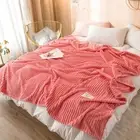 Pink Soft Flannel Solid Blanket Coverlet Single/Double/Queen Size Bed Throw Rug