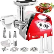 Flora Max 2800W Electric Meat Mincer with Tomato Sauce Kit- Sausage Filler Stuffer Kibbe Maker Machine (MGM-GB550 + MG-ACC03)