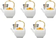 Set of 5, Gold Colored Square Earthenware Bottle (with Kagoami) [5.5 x 4.3 x 4.1 inches (550 cc)] | Setomonohonpo