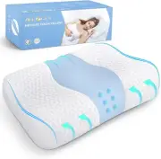 Cervical Neck Pillow for Pain Relief, Contour Memory Foam Odorless Ergonomic