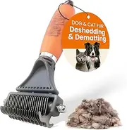 GoPets Dematting Comb with 2 Sided Professional Grooming Rake for Cats & Dogs