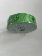 New, Green Roll of 2000 Single Stub Smile Emoji Raffle Tickets Fun Fair Carnival