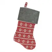 Northlight 19" Festive Red White Grey Poinsettia Snowflake Christmas Stocking