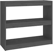Bookcase Room Divider Grey 80x30x71.5 cm Solid Pine Wood - Space Saving Storage Shelf for Small Spaces, Living Room, Office