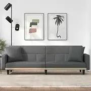 Sofa Bed with Cushions Dark Grey Fabric - Convertible Couch Sleeper, Comfortable Seating for Living Room, Lounge, Small Spaces, Modern Furniture - (220 x 89 x 70 cm)
