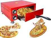 Commercial Pizza Cooker, 12" Indoor Electric Pizza Oven with Adjustable Temperature & 60 Minutes Timer, Countertop Pizza Oven Stainless Steel Table Top Pizza Maker, Heats up to 300℃