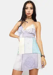 [Bailey Rose] Lavender Bandana Mini Dress