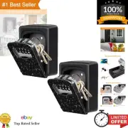 Portable 4-Digit Combination Key Lock Box - Wall Mount for Easy Access, 2 Pack