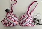 NWT Calvin Klein CK One F3226 3-way Convertible Push-Up Bra 32B Purple Logo