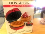 NEW! Nostalgia My Mini Personal Electric Waffle Maker Red