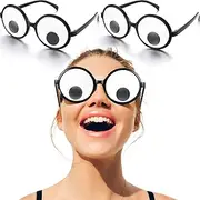 Skylety 3 Pieces Googly Eyes Glasses Funny Shaking Costume Eyes Glass Novelty Shades Funny Eyewear Funny Googly Accessories for Party Favor Men Kids