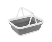 Boxsweden Foldaway 38cm Foldable 10L Carry Basket Food Storage w/ Handles White