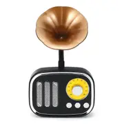 5W Phonograph bluetooth Speaker Support AUX play TF Card Play FM Radio BLACK COLOR