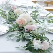 Artificial Table Runner Flowers Wedding Arch Greenery Backdrop Doorways Decor