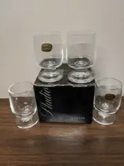 Bohemia of Czechoslovakia 4 piece Studio CRYSTAL Cordial 2.5oz Glasses in box
