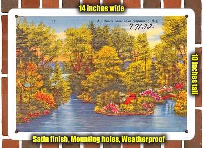 Metal Sign - New Jersey Postcard - Air Castle Isles, Lake Hopatcong, N. J.