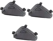 YARNOW 1Pc Bike Front Frame Storage Bag Durable Saddle Bag with Reflective Strip for Safe Night Riding Easy to Install Bike Pouch for Essentials