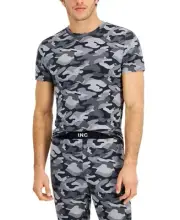 International Concepts Men's Modal Blend Camo-Print Pajama Top Gray Camo-Medium
