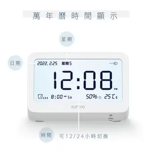 【原廠公司貨】KINYO 耐嘉 TD-396 迷你萬年曆LCD電子鐘 溫濕度計時鐘鬧鐘
