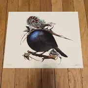 Aaron Horkey Mike Mitchell Helmeted Fatbird Signed Giclee Art Print Poster 2015