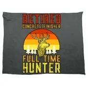 Retired Concrete Finisher Full Time Hunter - Funny Microfiber Gym Sports Towel