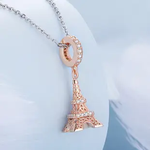 Bamoer 吊墜 925 純銀珠埃菲爾鐵塔懸掛項鍊 DIY 飾品為婦女女孩