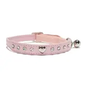 All Day Rhinestone Heart Cat Collar Pink