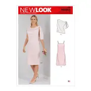 New Look Sewing Pattern 6653 N6653 Misses' Dress With Shoulder Tie Topper