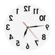 Reverse Wall Clock Modern Mirror Bell
