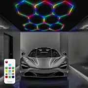 RGB Hexagon Lights Garage 1-8 Grid System Honeycomb LED Garage Light Hex Barbe