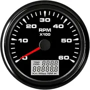 ZFGVGNMTYA 3000-8000 RPM Tachometer Universal Gauges LCD Rev Counters with Trip Hour Meter Speed Ratio for Auto Truck Marine Boat Hourmeter Car Tachometer(HJK)