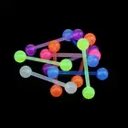 10Pcs Tongue Rings Glow in the Dark Acrylic Tongue Bars Tongue Piercing Bars for
